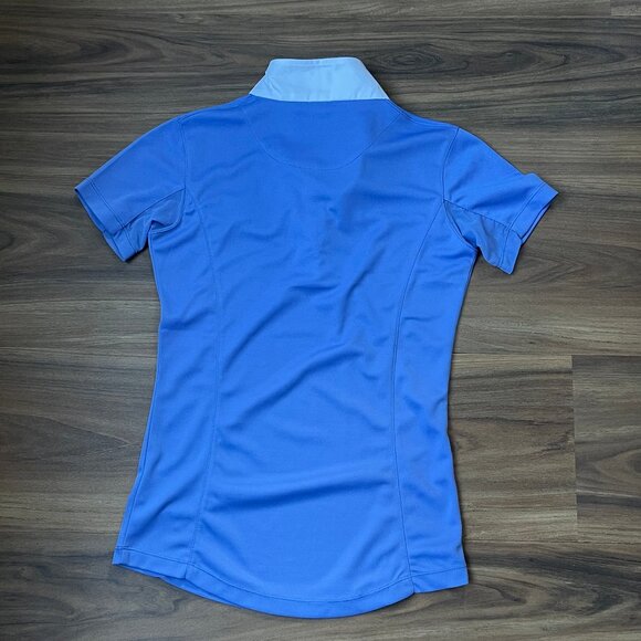 Horze- Riding Competition Shirt- Purple with Polka Dot Collar- US 4 - Picture 3 of 5